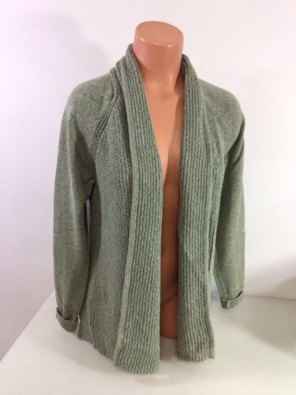 LL Bean Green Sweater Cardigan Womens Large